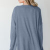 Ashleigh Blue Solid Color Rib Knit Open Front Tunic Cardigan