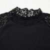 Black Leopard Mesh Patchwork Knit Long Sleeve Top