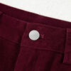 Burgundy Corduroy Solid Color High Waist Wide Leg Pants