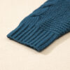 Peacock Blue Cable Knit Button Front Pocketed Baggy Cardigan