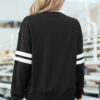 Navy Blue Varsity Striped Detail Drop Shoulder Oversized Sweatshirt
