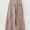 Smoke Gray Mineral Wash Exposed Seam Drawstring Elastic Waistband Wide Leg Cargo Pants