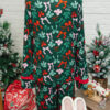 Green Festive Bow Print 2pcs Pajama Pant Set