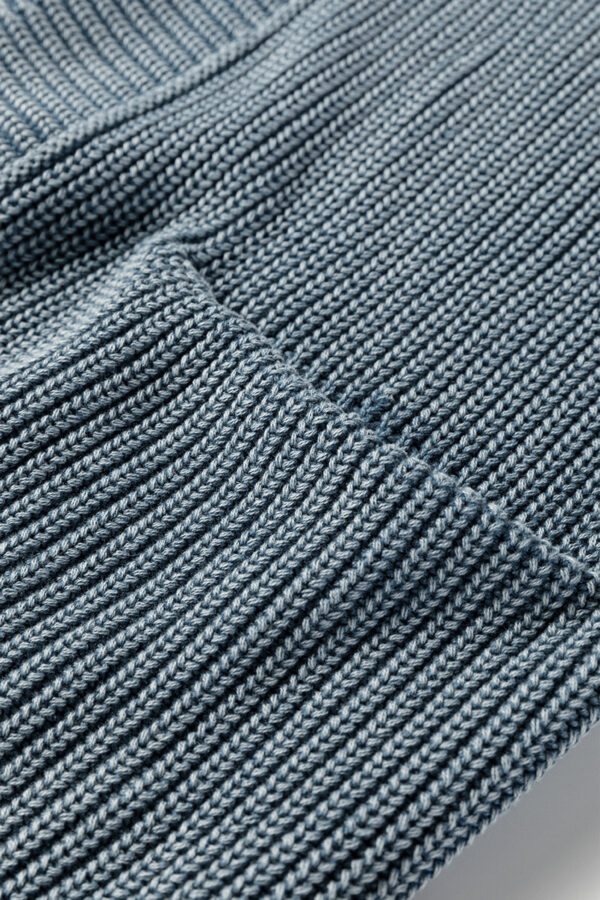 Evergreen Mineral Wash Exposed Seam Patchwork Knit Open Sweater Cardigan