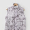 Gray Camo Leaf Print Winter Puffer Vest