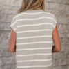 Parchment Side Slits Crewneck Short Sleeve Sweater Tee