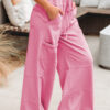 Bonbon Mineral Wash Exposed Seam Drawstring Elastic Waistband Wide Leg Cargo Pants
