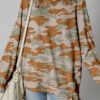 Dearlove Multicolour Retro Camouflage Print Exposed Seam Patchwork Drop Shoulder Sweatshirt