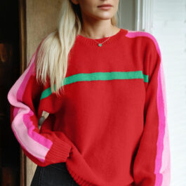 Fiery Red Christmas Holly Festive Holiday Sweater