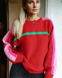 Fiery Red Christmas Holly Festive Holiday Sweater