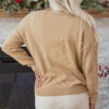 Smoke Gray Merry Colorful Dot Detail Christmas Drop Shoulder Sweater