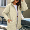 Green Quilted Snap Button Hooded Puffer Coat