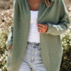 Laurel Green Waffle Knit Open Front Cardigan