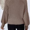 Goat Mixed Texture Knit Button V Neck Sweater Cardigan
