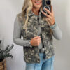 Green Camo Cargo Denim Vest