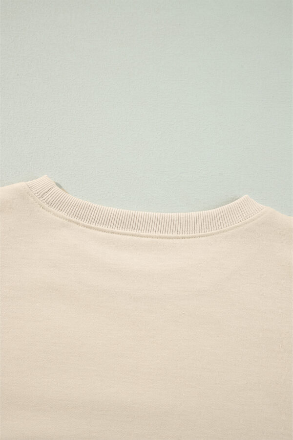 Jet Stream Solid Color Ruffled Shoulder Long Sleeve Blouse