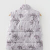 Gray Camo Leaf Print Winter Puffer Vest