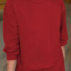 Racing Red Solid Color Drop Shoulder Pullover Drawstring Mini Skirt 2pcs Outfit