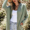 Laurel Green Waffle Knit Open Front Cardigan