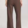 Dark Brown Solid Collared Sweatshirt and High Waist Pants Active Set