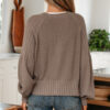 Goat Mixed Texture Knit Button V Neck Sweater Cardigan
