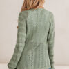 Green Bay Scalloped Edge Eyelet Knit Batwing Sleeve Cardigan