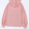 Pink Flap Pocket Drawstring Hood Zip Up Jacket