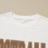 White FOOTBALL 3D Letter Graphic Crew Neck Sweatshirt