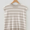 Parchment Side Slits Crewneck Short Sleeve Sweater Tee