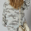 Dearlove Multicolour Retro Camouflage Print Exposed Seam Patchwork Drop Shoulder Sweatshirt