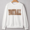 White FOOTBALL 3D Letter Graphic Crew Neck Sweatshirt
