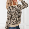 Black Leopard Drop Shoulder Chunky Knitted Cardigan Sweater