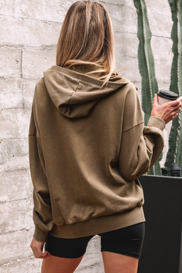 Ashleigh Blue Half Zip Kangaroo Pocket Mineral Wash Baggy Hoodie