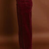 Burgundy Corduroy Solid Color High Waist Wide Leg Pants