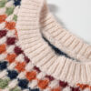 Multicolour Dotty Striped Pattern Knit Drop Shoulder Sweater