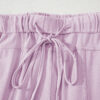 Pink Mineral Wash Exposed Seam Drawstring Elastic Waistband Wide Leg Cargo Pants