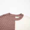 Coffee Mix Texture Colorblock Knit Baggy Sweater