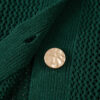 Blackish Green Plus Size Golden Accent Buttons Short Sweater Cardigan