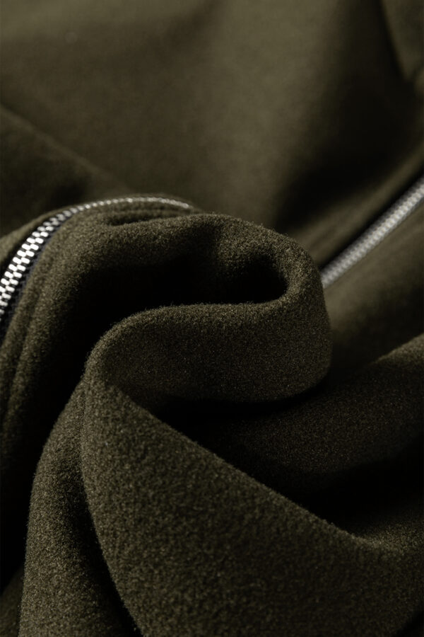 Four Leaf Clover Contrast Cuffed Drop Shoulder Zip up Tunic Hoodie