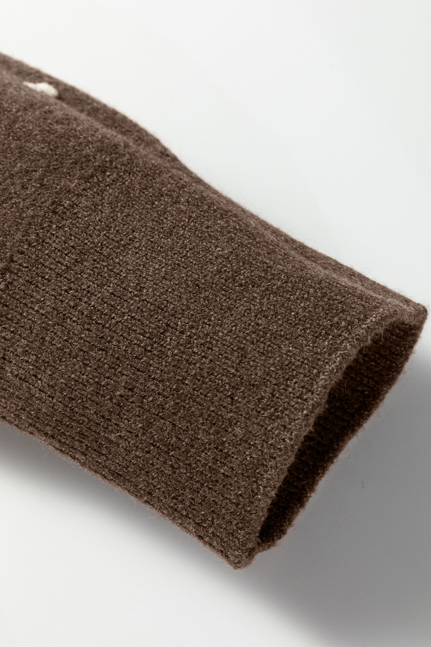 Coffee Dotted Print Ribbed Edge Knit Sweater - Image 8