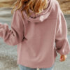 Pink Flap Pocket Drawstring Hood Zip Up Jacket