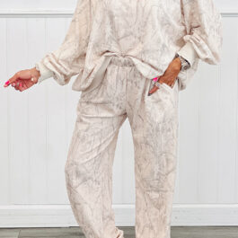 Khaki Camo Print Jogger Pants Set