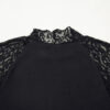 Black Leopard Mesh Patchwork Knit Long Sleeve Top
