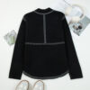 Black Contrast Trim Button up Sweater Cardigan
