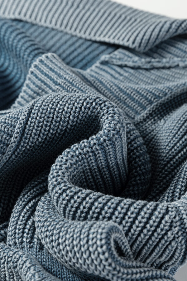 Evergreen Mineral Wash Exposed Seam Patchwork Knit Open Sweater Cardigan