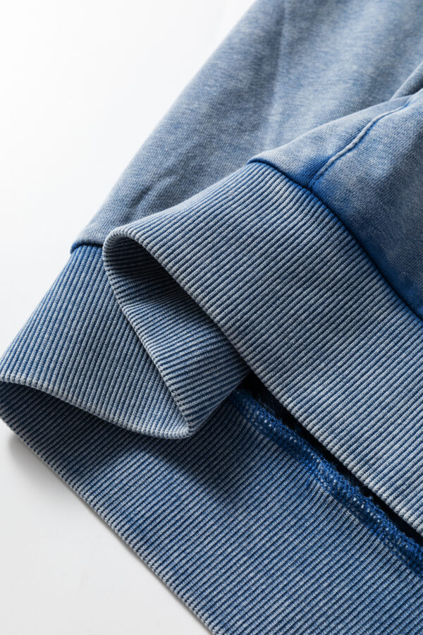 Ashleigh Blue Half Zip Kangaroo Pocket Mineral Wash Baggy Hoodie