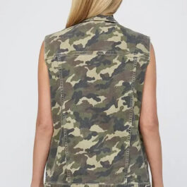 Green Camo Cargo Denim Vest