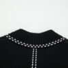 Black Contrast Trim Button up Sweater Cardigan