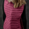 Silvery Plush Collared Quilted Zipped Puffer Vest