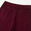 Burgundy Corduroy Solid Color High Waist Wide Leg Pants